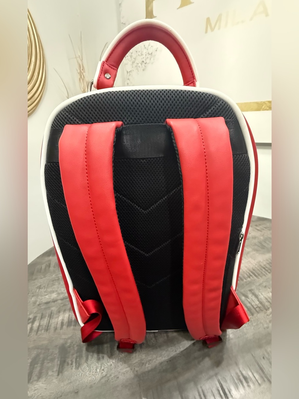 Diesel Red Men’s Backpack with Embossed Logo - Picture 3 of 8